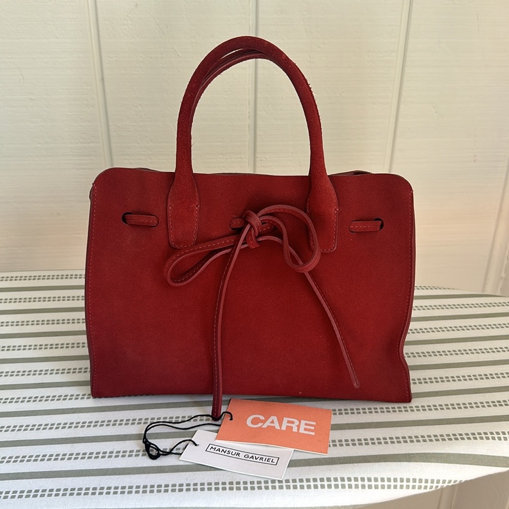 Mansur Gavriel Suede Mini Sun Bag color Rococo